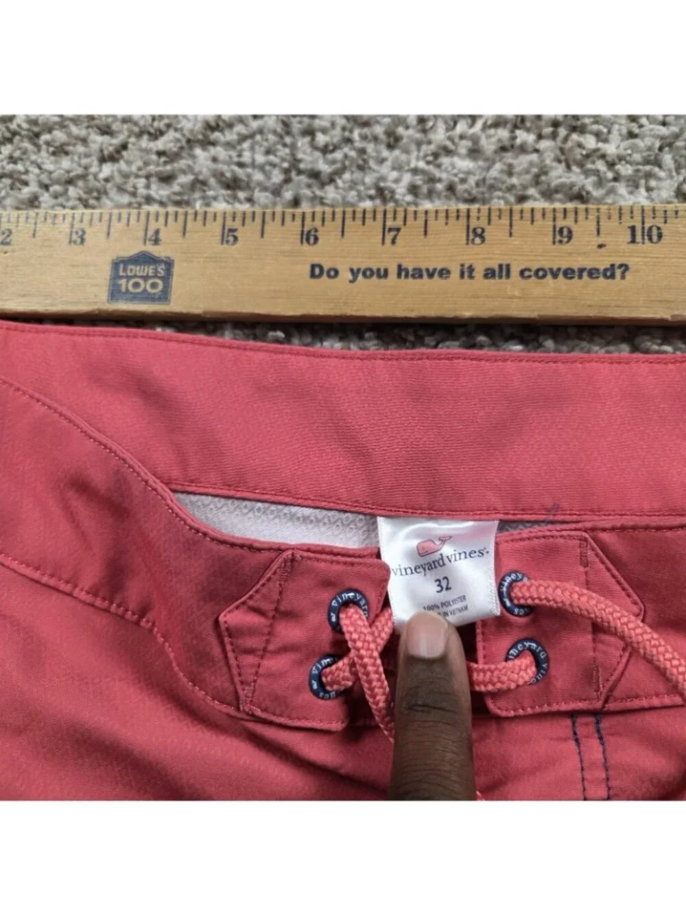 VINEYARD VINES Swim Trunks Mens 32 Blue/Red Striped Board Shorts Adjustable